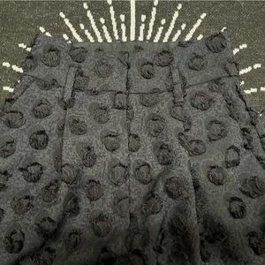 Chic Black Textured Fabric H&M wide leg black polka dot pants